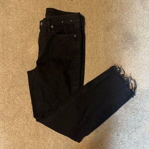 GAP Black Mid Rise Raw Hem Vintage Slim Jeans Size 6/28